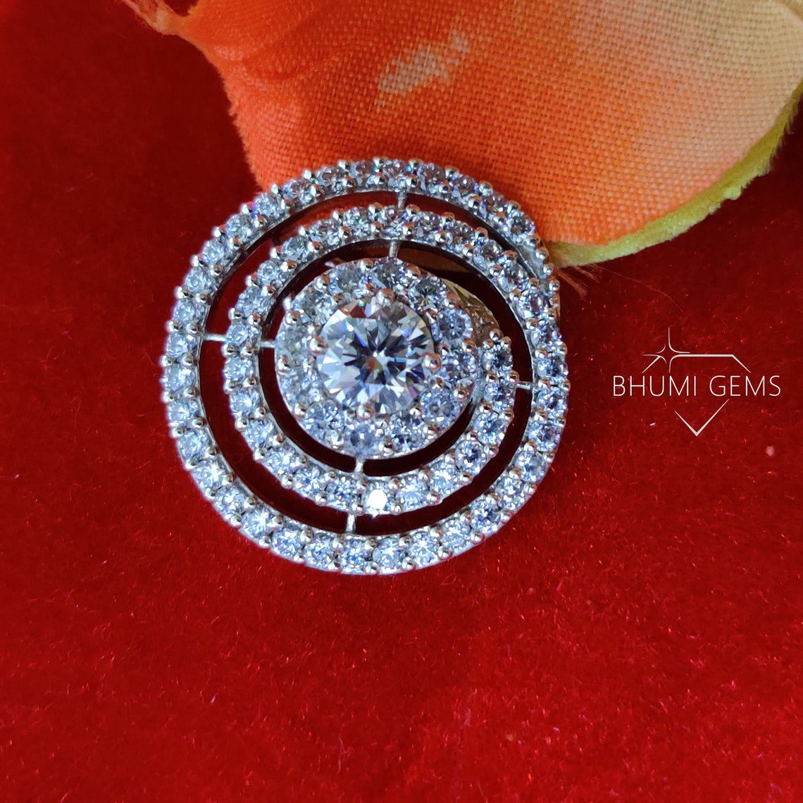 Pendant 1CT Round Cut VVS1 Clarity Moissanite - view 3