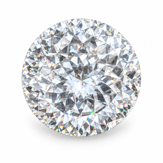 Large Portuguese cut colorless loose moissanite, top view