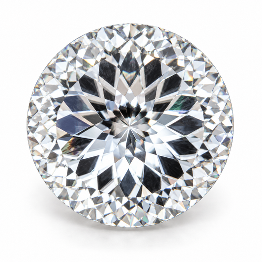 Portuguese cut loose moissanite stone, top view