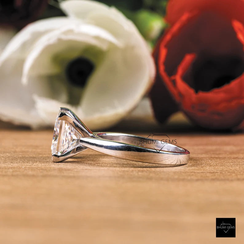 Princess Solitaire Moissanite Ring - view 4