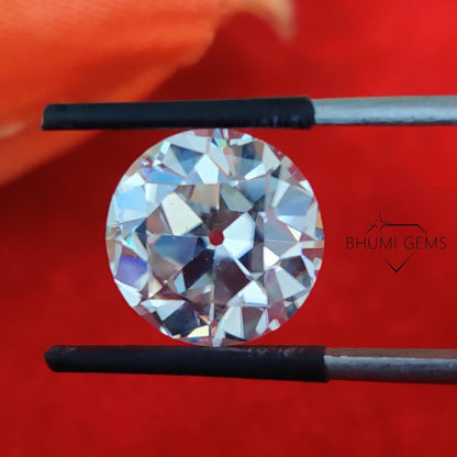 Round OEC 2CT-25CT Colorless Moissanite Loose Diamond | Making Jewellery | Engagement Ring | Earring | Bracelet | Pendant | Old European Cut