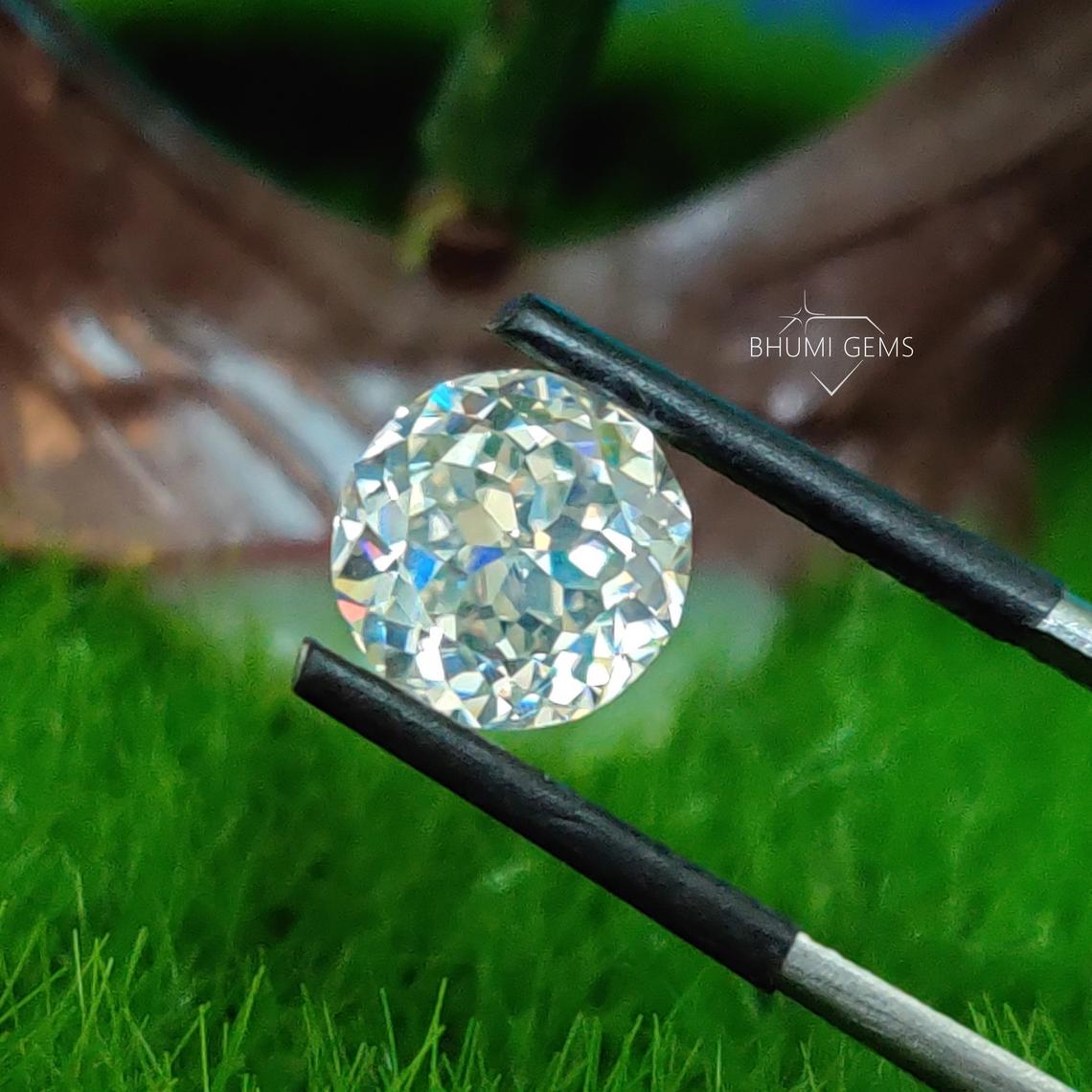 Round Portuguese Loose Moissanite Diamond Gemstone For Engagement Wedding Bridal Making Ring - view 4