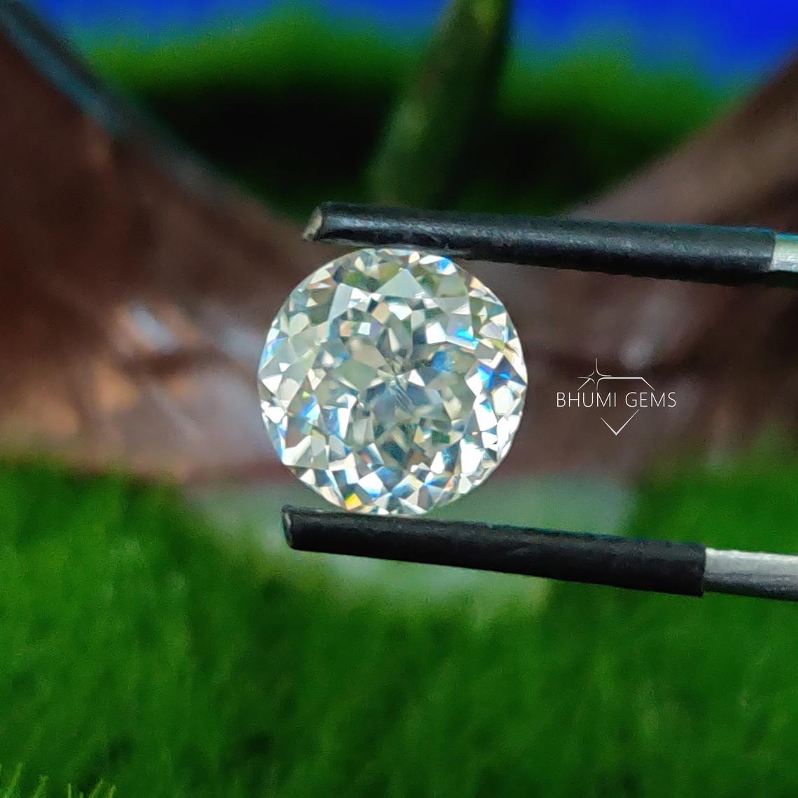 Round Portuguese Loose Moissanite Diamond Gemstone For Engagement Wedding Bridal Making Ring - view 6