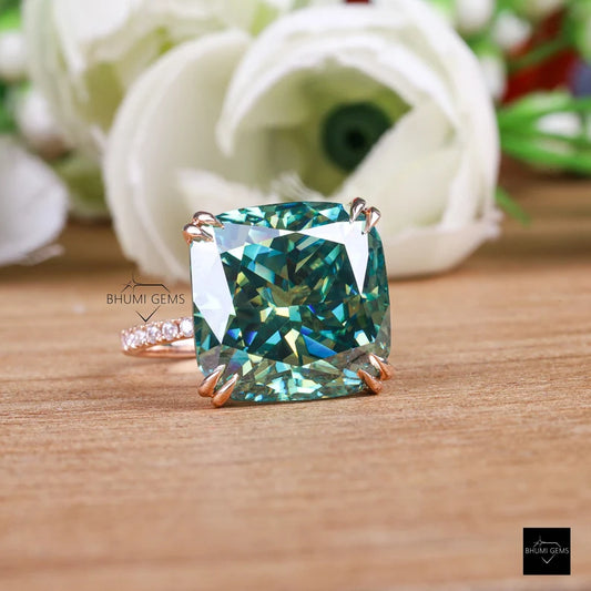 solitaire accented moissanite engagement rings