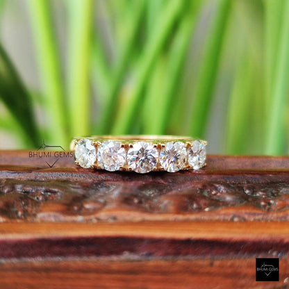 5 Stone Moissanite Ring - view 2