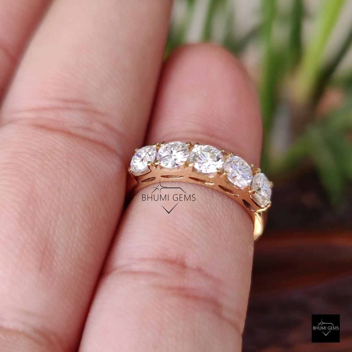 5 Stone Moissanite Ring - view 5