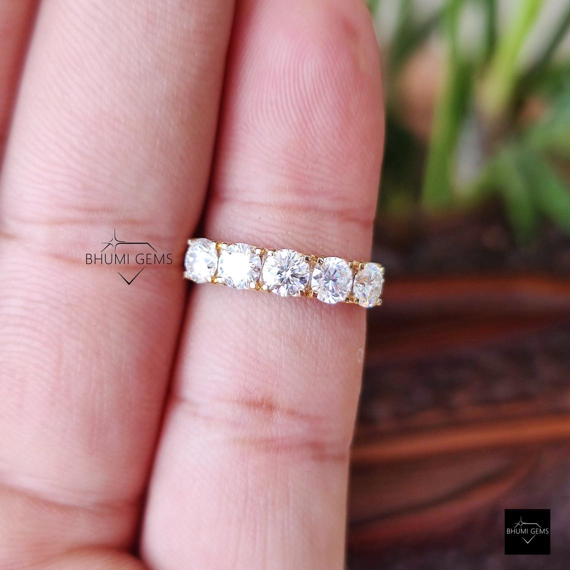 5 Stone Moissanite Ring - view 4