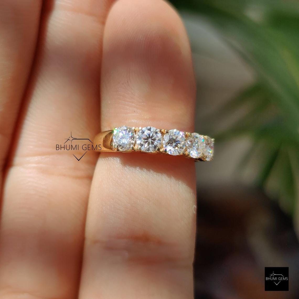 5 Stone Moissanite Ring - view 3
