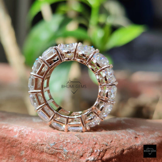 14 CT Emerald Oval Moissanite wedding band | Bhumi Gems