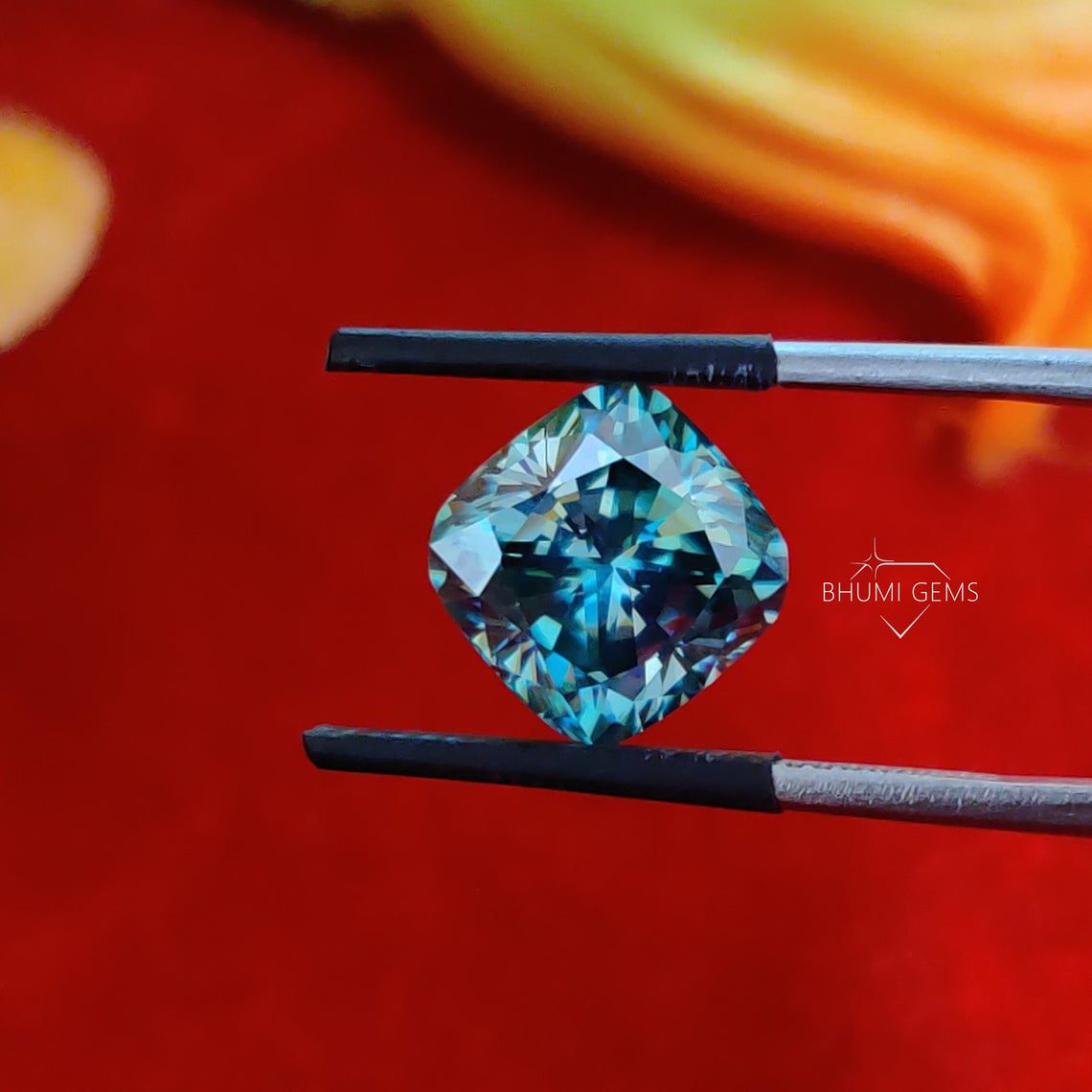1CT-10CT Dark Blue Cushion Cut VVS1 Moissanite Loose Diamond | Loose Moissanite | Gemstone | For Jewelry Making Ring, Earring, Pendant