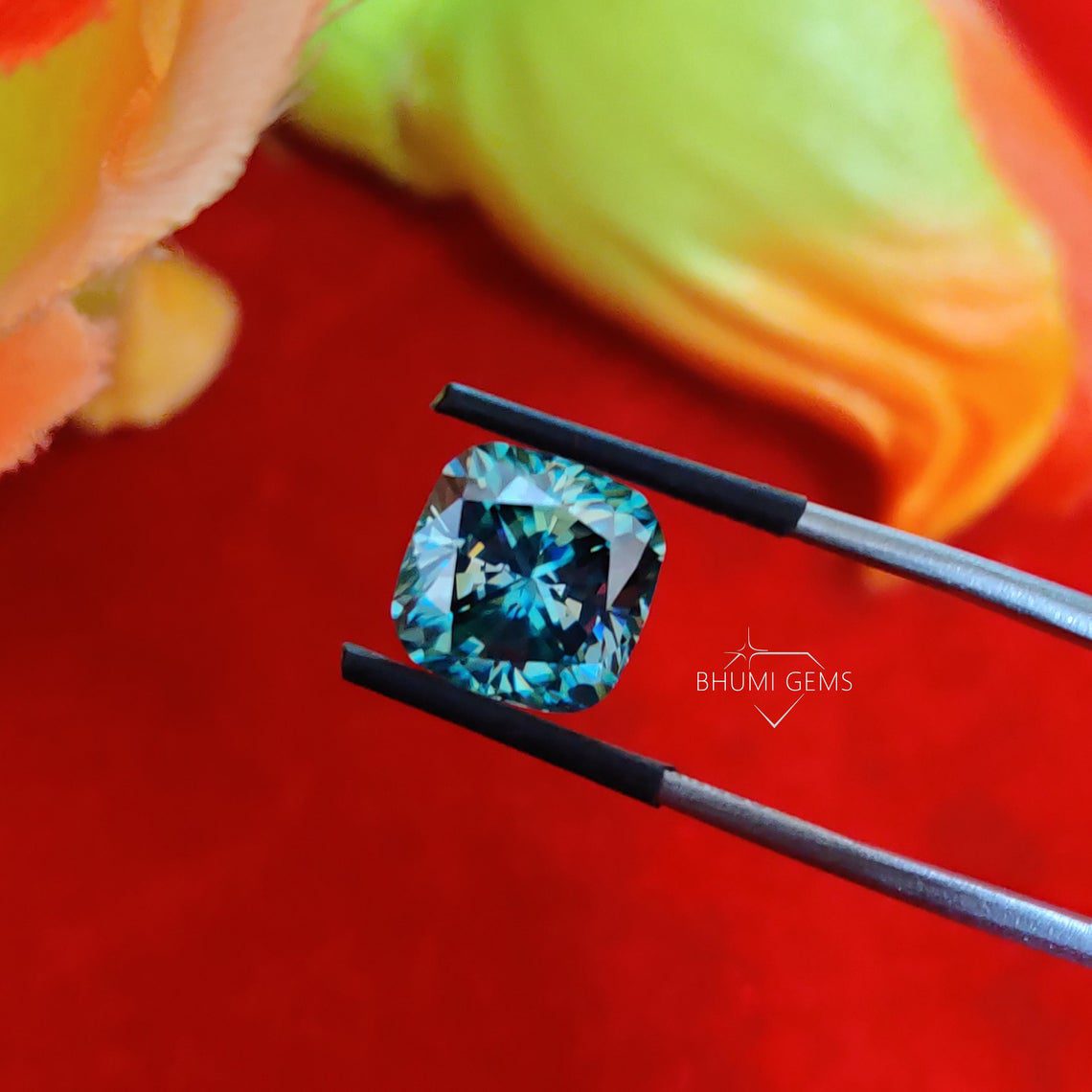 1CT-10CT Dark Blue Cushion Cut VVS1 Moissanite Loose Diamond | Loose Moissanite | Gemstone | For Jewelry Making Ring, Earring, Pendant