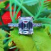 4CT Emerald Cut Moissanite Ring | Vintage Solitaire Ring