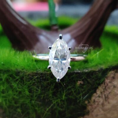 2CT Marquise Cut Ring | Diamond Solitaire Wedding Ring Set