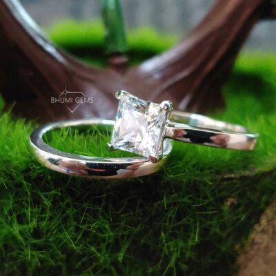 Princess Cut Moissanite Ring | Moissanite Bridal Set Ring