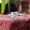 2CT Asscher Cut Moissanite Ring, Engagement Ring, Wedding Bridal Eternity Ring, Solitaire Ring, White Gold Antique Vintage Classic Jewelry