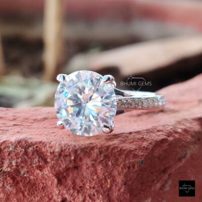 4.39TCW Round Cut Halo Ring | Moissanite Engagement Ring