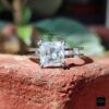 3CT Princess Colorless Solitaire Moissanite Ring,