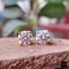 4TCW Round Colorless Moissanite Stud Earrings | Bhumi Gems