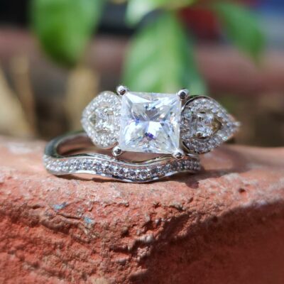 large moissanite engagement ring