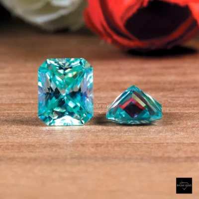 Blue Radiant Loose Moissanite Diamond