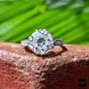 4CT Round Old Cut Engagement Ring