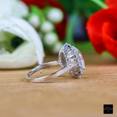 Round Halo Moissanite Engagement Ring