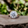 6 CT Round Heart & Arrow Cut Moissanite Engagement Ring