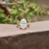 Elongated Oval Moissanite Engagement Ring